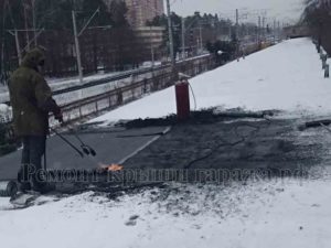 Ремонт мягкой кровли на гараже зимой Королев Ремонт мягкой кровли на гараже зимой Королев