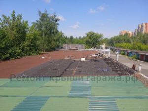 Металлическая крыша гаража до ремонта Щелково ГСК Комета Металлическая крыша гаража после ремонта Щелково ГСК Комета